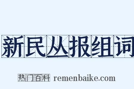 新民丛报组词是什么意思的图片